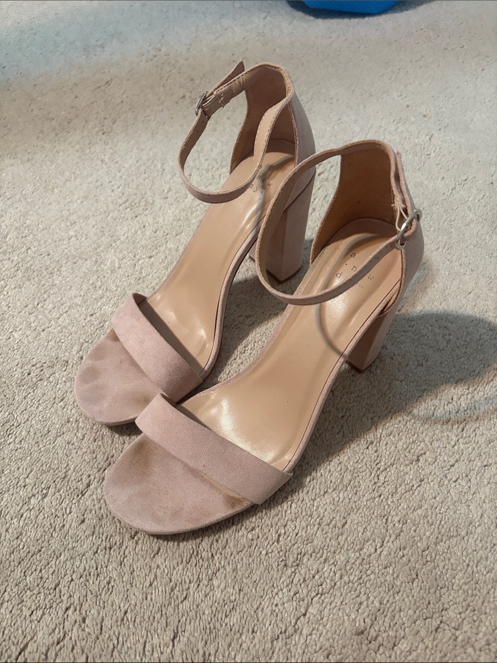 a new day Blush Ankle-Strap Block Heels